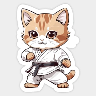 Cute Cat Taekwondo Sticker